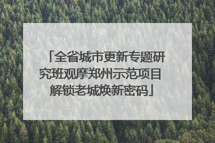 全省城市更新专题研究班观摩郑州示范项目 解锁老城焕新密码