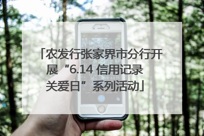 农发行张家界市分行开展“6.14 信用记录关爱日”系列活动