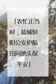 农忙正当时，盐城射阳公安护航田间地头保平安