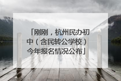 刚刚，杭州民办初中（含民转公学校）今年报名情况公布