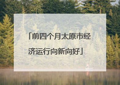 前四个月太原市经济运行向新向好