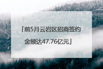 前5月云岩区招商签约金额达47.76亿元