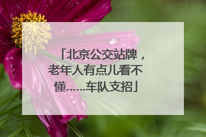 北京公交站牌，老年人有点儿看不懂……车队支招
