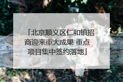 北京顺义区仁和镇招商迎来重大成果 重点项目集中签约落地