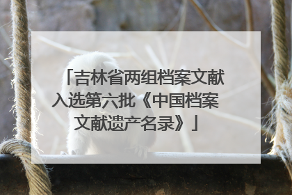 吉林省两组档案文献入选第六批《中国档案文献遗产名录》
