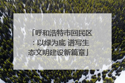 呼和浩特市回民区：以绿为底 谱写生态文明建设新篇章