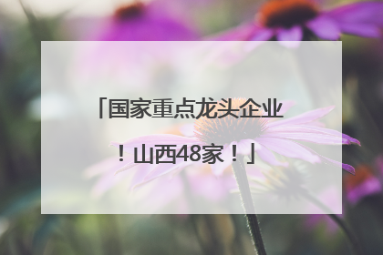 国家重点龙头企业！山西48家！