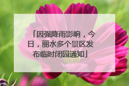 因强降雨影响，今日，丽水多个景区发布临时闭园通知