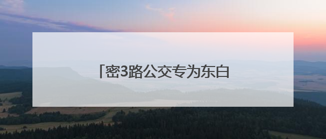 密3路公交专为东白岩小学“加长”了！