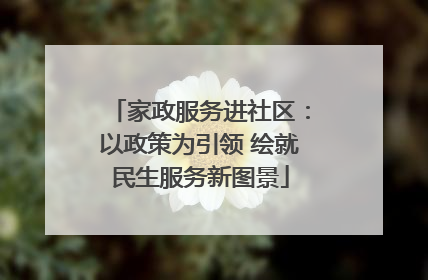 家政服务进社区：以政策为引领 绘就民生服务新图景