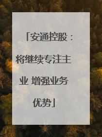 安通控股：将继续专注主业 增强业务优势