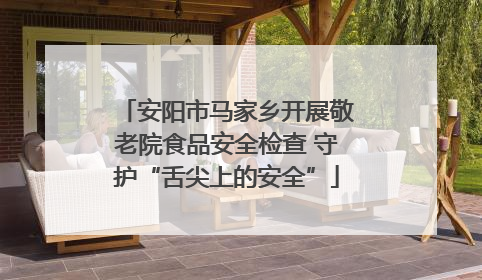 安阳市马家乡开展敬老院食品安全检查 守护“舌尖上的安全”