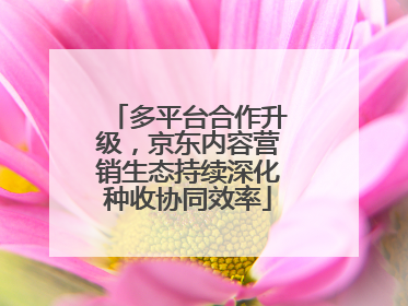 多平台合作升级，京东内容营销生态持续深化种收协同效率