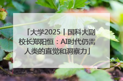 大学2025丨国科大副校长郑阳恒：AI时代仍需人类的直觉和洞察力
