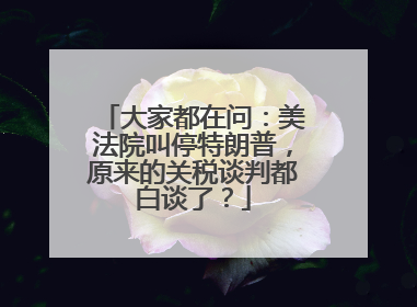 大家都在问：美法院叫停特朗普，原来的关税谈判都白谈了？