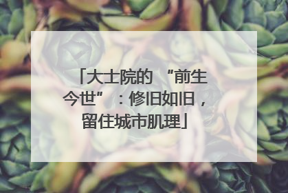 大士院的 “前生今世”：修旧如旧，留住城市肌理