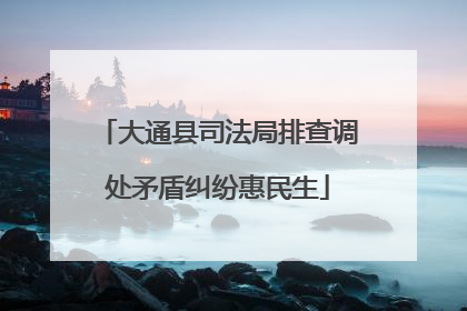 大通县司法局排查调处矛盾纠纷惠民生