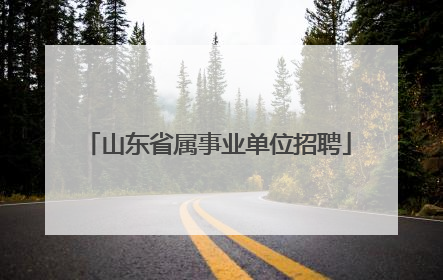 山东省属事业单位招聘
