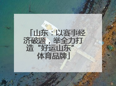 山东：以赛事经济破题，举全力打造“好运山东” 体育品牌