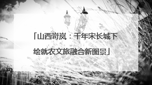 山西岢岚：千年宋长城下绘就农文旅融合新图景