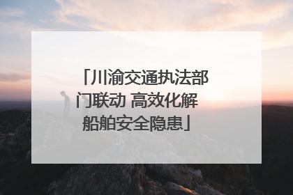 川渝交通执法部门联动 高效化解船舶安全隐患