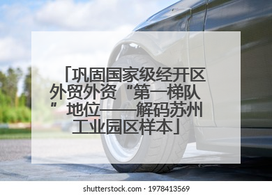 巩固国家级经开区外贸外资“第一梯队”地位——解码苏州工业园区样本
