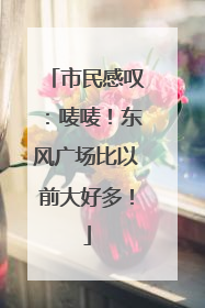 市民感叹：唛唛！东风广场比以前大好多！