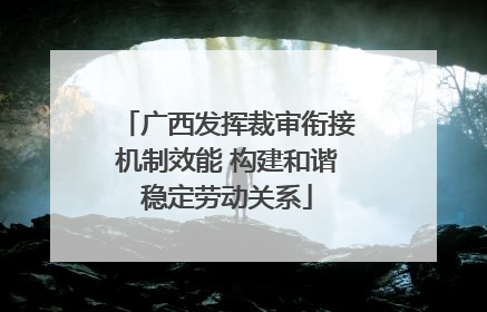 广西发挥裁审衔接机制效能 构建和谐稳定劳动关系