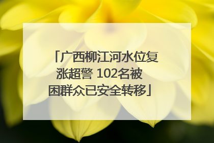 广西柳江河水位复涨超警 102名被困群众已安全转移