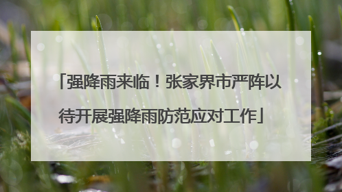 强降雨来临！张家界市严阵以待开展强降雨防范应对工作