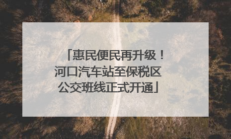 惠民便民再升级！河口汽车站至保税区公交班线正式开通