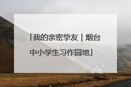 我的亲密挚友｜烟台中小学生习作园地