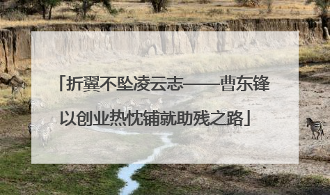 折翼不坠凌云志——曹东锋以创业热忱铺就助残之路