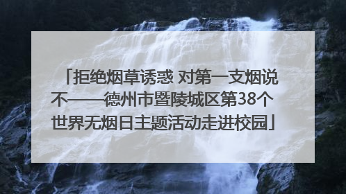 拒绝烟草诱惑 对第一支烟说不——德州市暨陵城区第38个世界无烟日主题活动走进校园