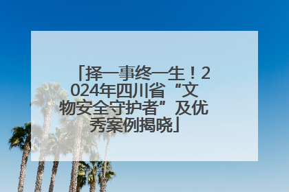 择一事终一生！2024年四川省“文物安全守护者”及优秀案例揭晓