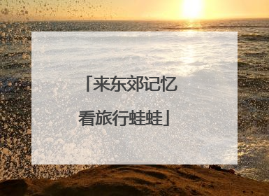 来东郊记忆 看旅行蛙蛙