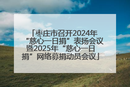枣庄市召开2024年“慈心一日捐”表扬会议暨2025年“慈心一日捐”网络募捐动员会议