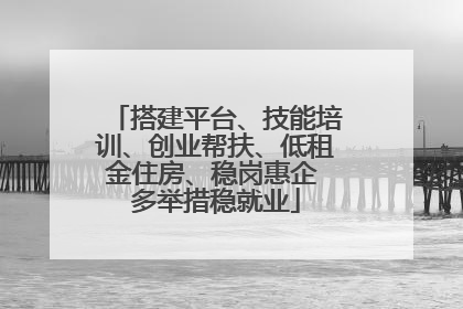 搭建平台、技能培训、创业帮扶、低租金住房、稳岗惠企 多举措稳就业