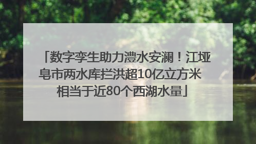 数字孪生助力澧水安澜！江垭皂市两水库拦洪超10亿立方米 相当于近80个西湖水量