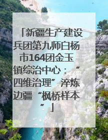 新疆生产建设兵团第九师白杨市164团金玉镇综治中心：“四维治理”淬炼边疆“枫桥样本”