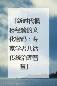 新时代枫桥经验的文化密码：专家学者共话传统治理智慧