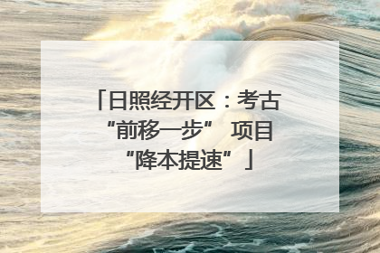 日照经开区：考古“前移一步” 项目“降本提速”