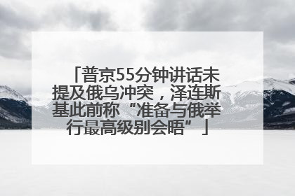 普京55分钟讲话未提及俄乌冲突，泽连斯基此前称“准备与俄举行最高级别会晤”
