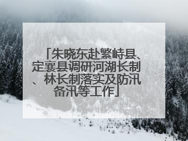 朱晓东赴繁峙县、定襄县调研河湖长制、林长制落实及防汛备汛等工作