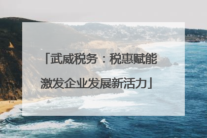 武威税务：税惠赋能 激发企业发展新活力