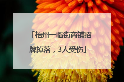 梧州一临街商铺招牌掉落，3人受伤