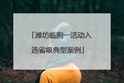 潍坊临朐一活动入选省级典型案例
