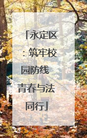 永定区：筑牢校园防线 青春与法同行