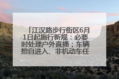 江汉路步行街区6月1日起施行新规：必要时处理户外直播；车辆擅自进入、非机动车任意停放的，依法处理