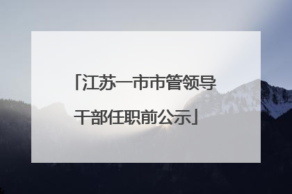 江苏一市市管领导干部任职前公示